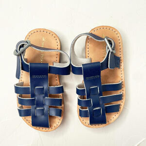 Freshly Picked Navy Blue Kids' Leather Sandals Sz5